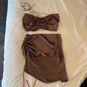 WHITE FOX SKIRT SET - MOCHA